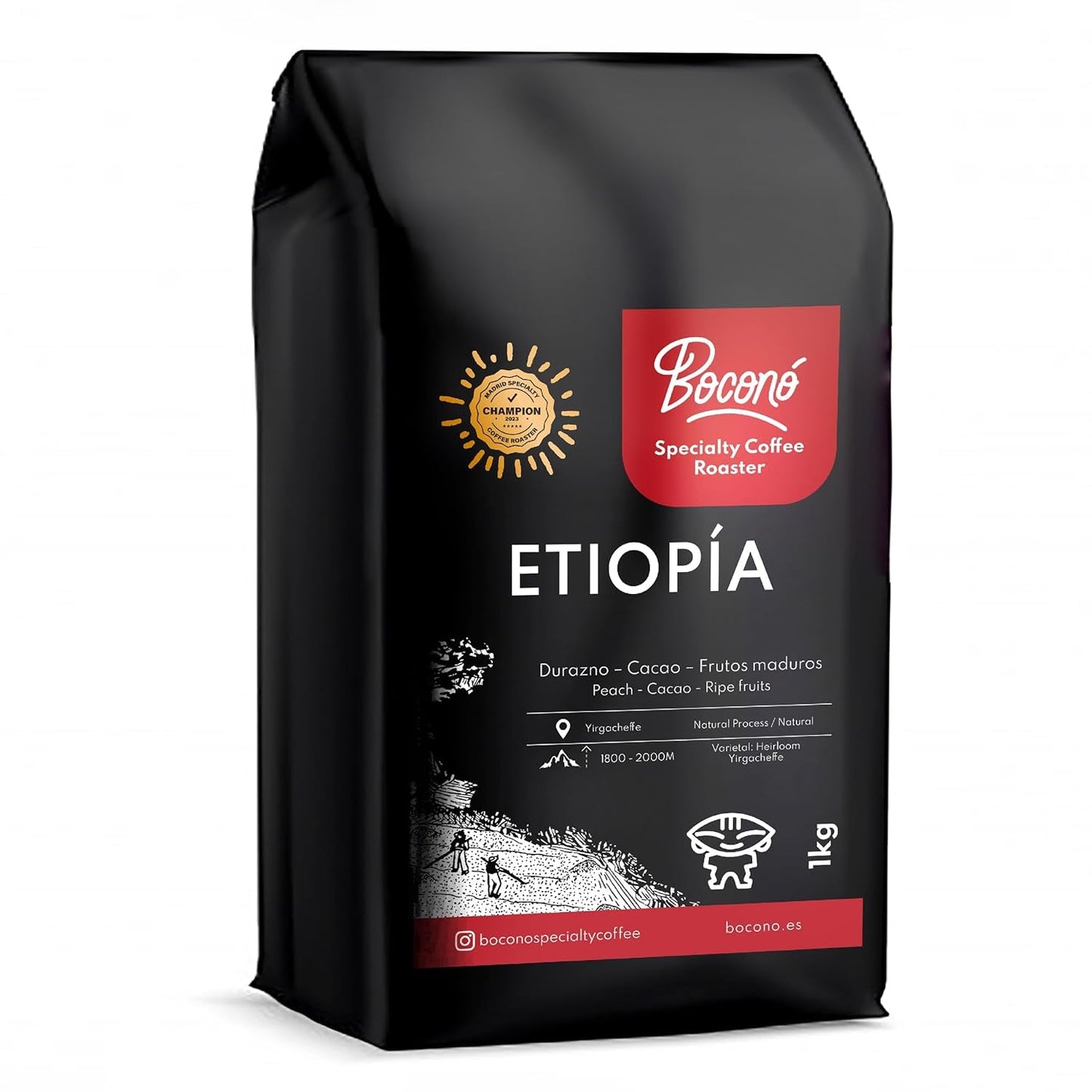 Boconó Specialty Kawa Etiopia 100% Arabika, średnio palona, ​​1 kg - Idealna do V60, Chemex, Kalita itp.