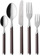 Sztućce Villeroy And Boch Play w kolorze czekoladowo-brązowym, dla maksymalnie 6 osób, 30 sztuk, stal nierdzewna, brązowy plastikowy uchwyt Kitchen Naty Shop