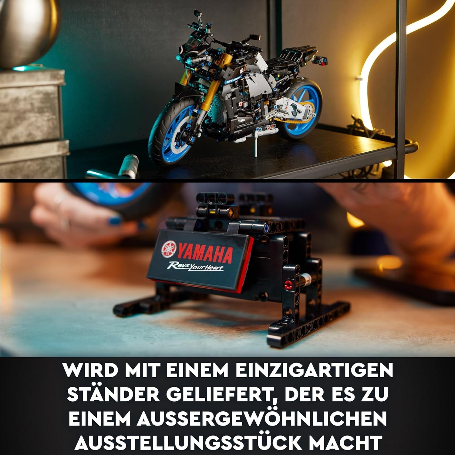 LEGO 42159 Model motocykla Technic Yamaha MT-10 SP dla dorosłych, autentyczny model pojazdu z 4-cylindrowym silnikiem, funkcjonalny układ kierowniczy i aplikacja Ar, zestawy do budowania jako prezent dla mężczyzn i kobiet w sklepie LEGO