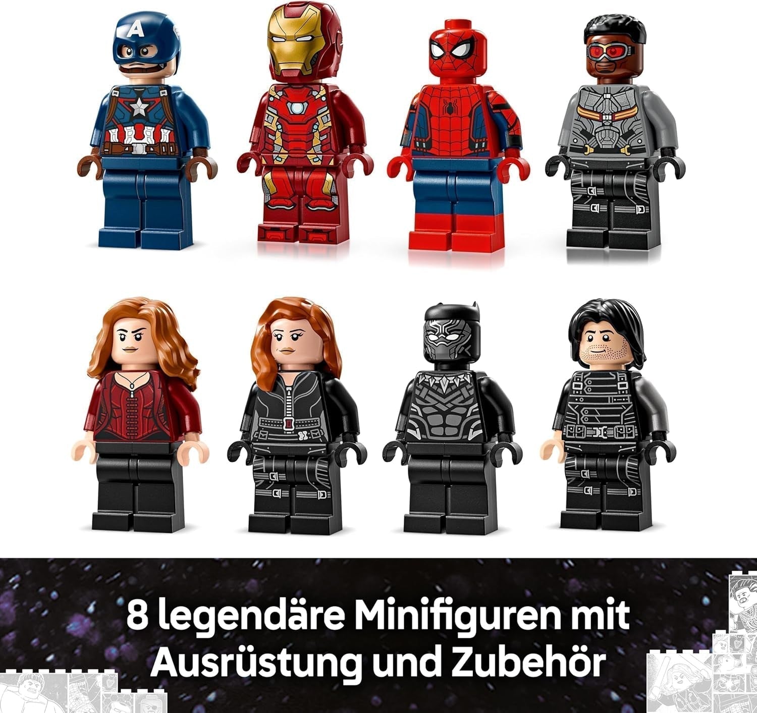LEGO Marvel Kapitan Ameryka: Pojedynek w wojnie secesyjnej — Zestaw superbohaterów z 8 minifigurkami — Zabawkowy zestaw do budowania i zabawy samolotem — prezent dla chłopców i dziewcząt 76314 Zestawy do budowania Kup w sklepie LEGO