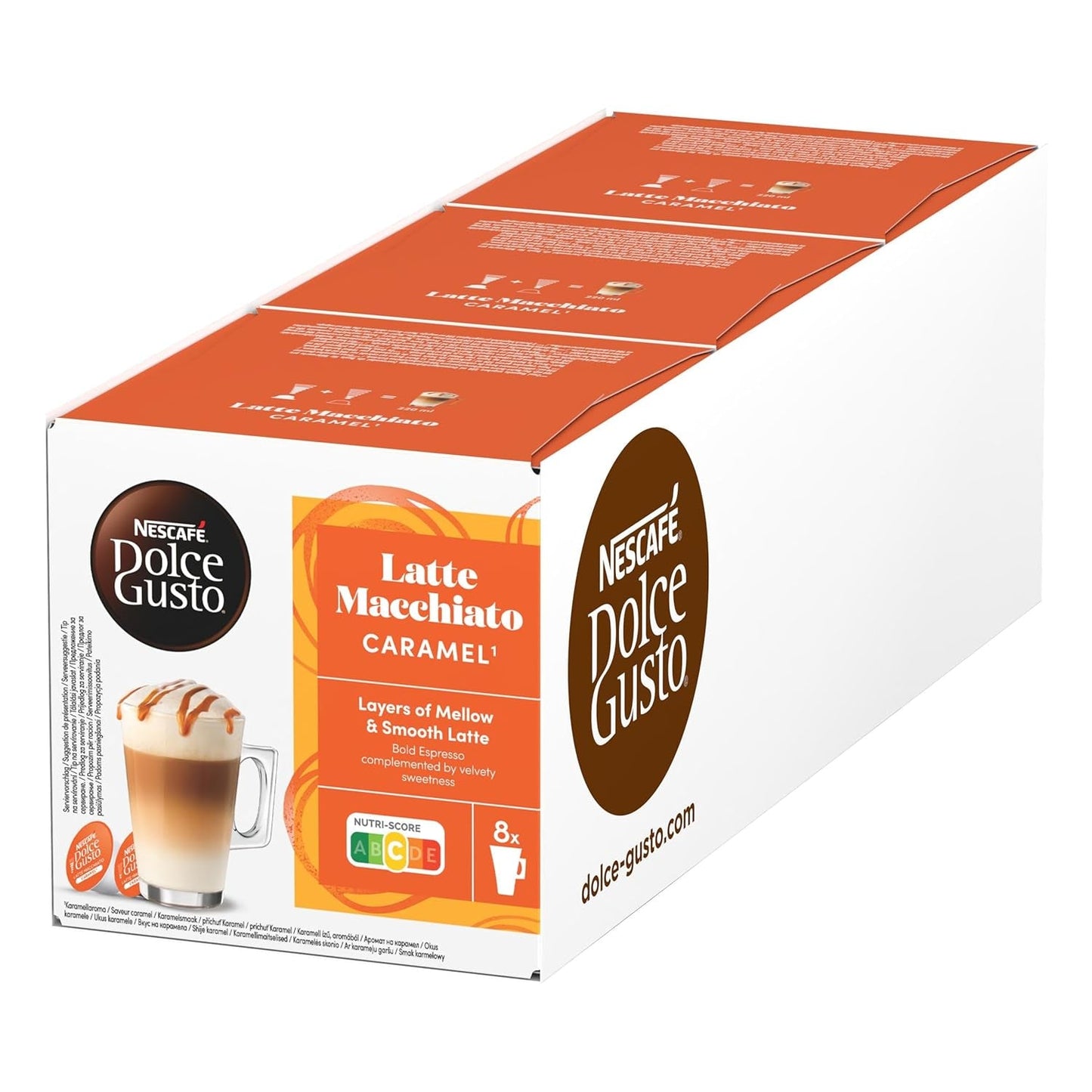 NESCAFÉ DOLCE GUSTO Latte Macchiato Caramel Kaffeekapseln 3-pak (3 x 16 Kapseln)