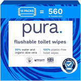 Ekologiczne jednorazowe chusteczki nawilżane 560 chusteczek (14 x 40 chusteczek) Opakowanie miesięczne 100% bez plastiku 99% wrażliwe na wodę Chusteczki nawilżane delikatne do spłukiwania Certyfikowane biodegradowalne wegańskie