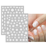 JMEOWIO Nagelsticker Frühlings Weiß Blume 12 Blatt Nail Art Naklejka Selbstklebend Nagelaufkleber Sommer Schmetterling Blumen Blatt Dekoration Nageldesign Zubehör