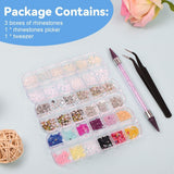 Harz Strasssteine ​​4200 szt. Strass Kristalle 1Mm-5Mm Gemischte Kinder Bastelsachen Kit Mit Strass Mit Picking Pinzette Und Stift Für DIY Nägel Kleidung Kunsthandwerk Gemischt Becher Party (A)