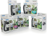GF SRL, Aquapop Grey Easy 10, samorozciągający się wąż w oplocie o długości 10 metrów, wyprodukowany we Włoszech, z mini opryskiwaczem ogrodowym i złączami do nawadniania ogrodu, kolor ciemnoszary