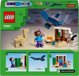 LEGO Minecraft Pustynna wyprawa Steve'a, zestaw gier wideo dla chłopców i dziewcząt, biom ze Stevem, dom, figurki i zabawka Camel, prezent dla graczy dla dzieci od 6 lat 21251 Zestawy do budowania Besuche w sklepie LEGO