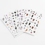 JMEOWIO Nagelsticker Halloween Süßer Geisterkürbis 9 Blatt Nail Art Naklejka Selbstklebend Nagelaufkleber Dekoration Nageldesign Zubehör