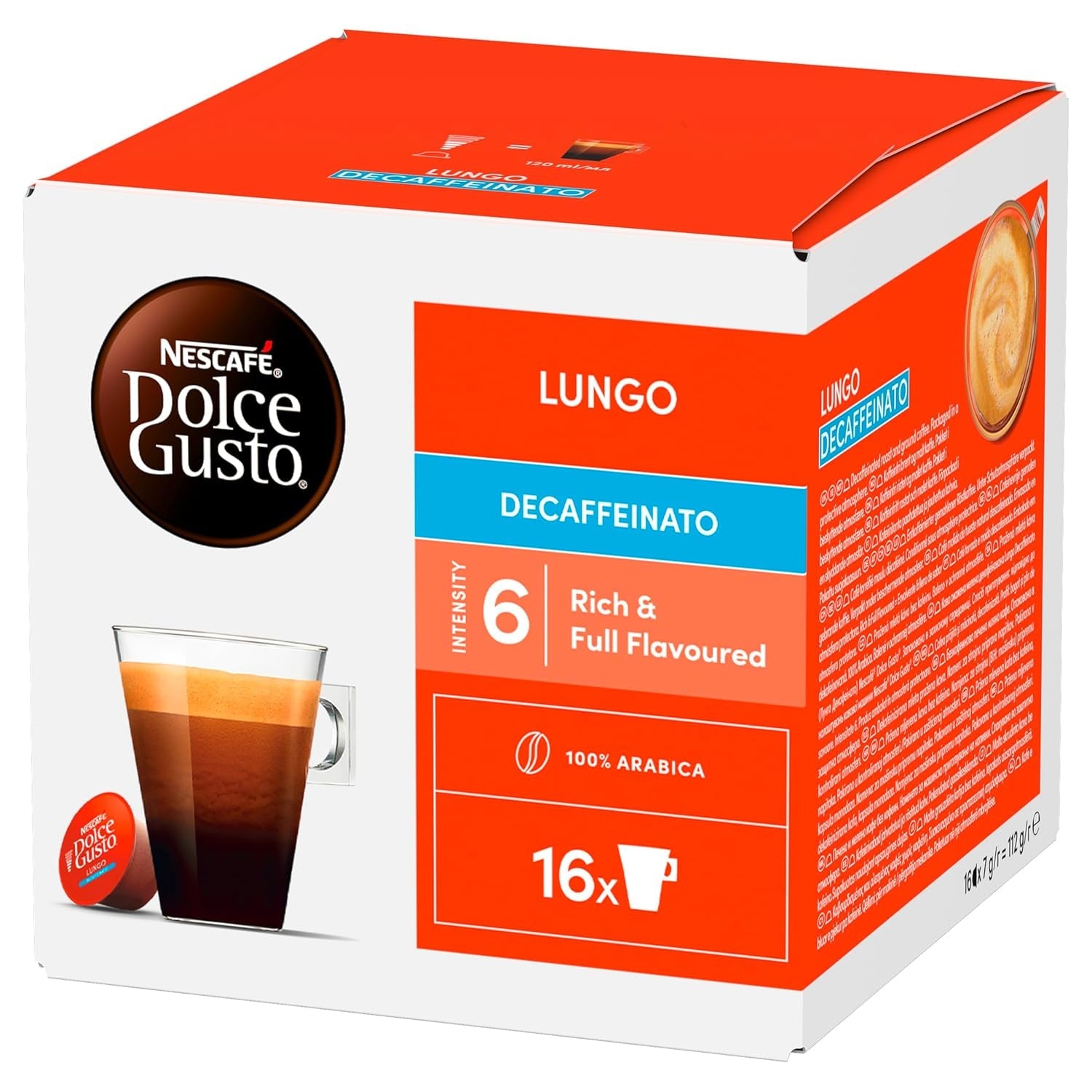 NESCAFÉ DOLCE GUSTO Lungo Decaffeinato Kawa w kapsułkach 3-pak (kapsułki 3 x 16)