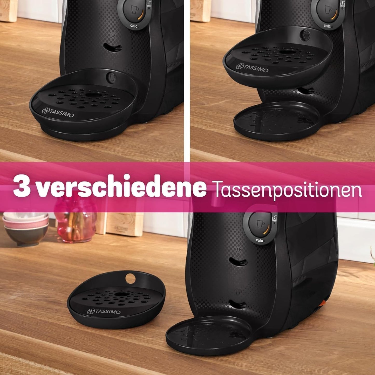 Bosch Tassimo Happy Friendly TAS102E Ekspres do espresso w kapsułkach, ponad 70 napojów, odpowiedni do wszystkich filiżanek, Auto-Stop, zrównoważony, idealne dozowanie, oszczędzający miejsce, 1400 W, czarny
