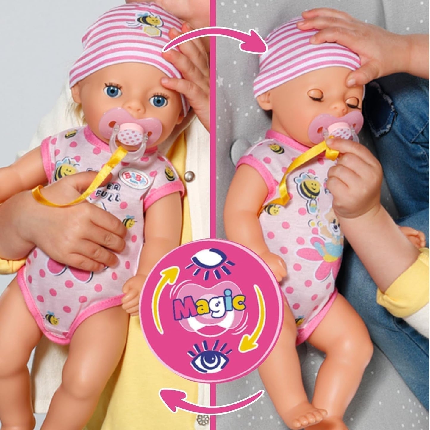 BABY Born Lena (Little Baby Girl) 36Cm, lalka 7-funkcyjna dla dzieci od 1 roku życia, działa bez baterii, duża lalka 36cm Dolls Naty Shop