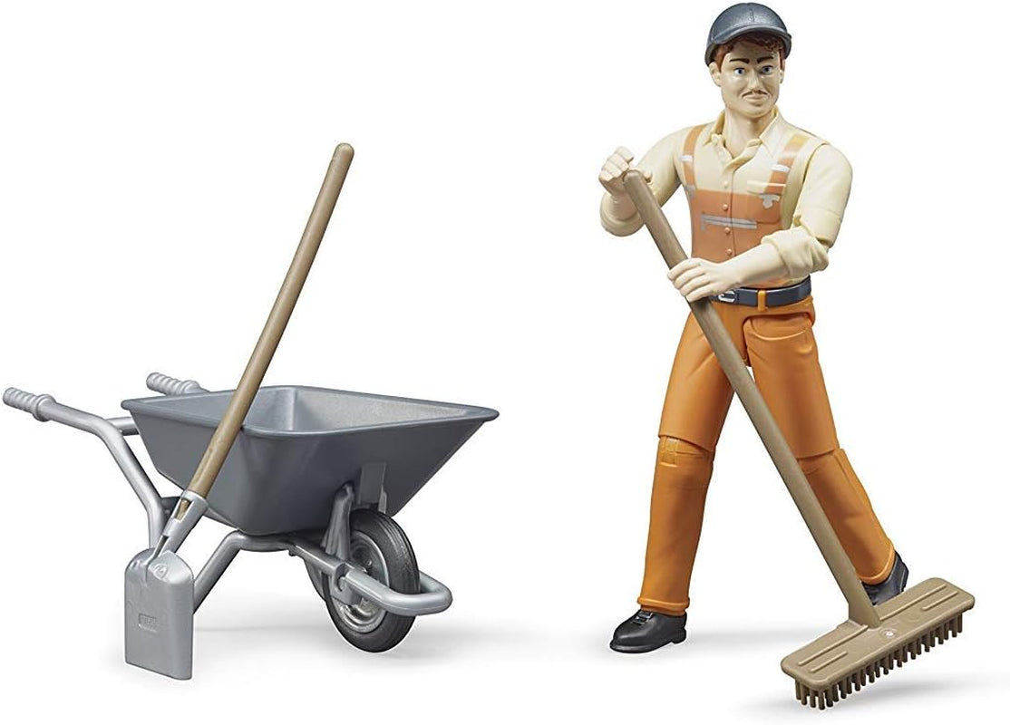 Bruder 62130 - Zestaw figurek Bworld pracownik miejski - figurka zabawkowa w skali 1:16, pojazd budowlany, robotnik budowlany, gospodarstwo rolne, mężczyzna Figurki Naty Shop