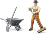 Bruder 62130 - Zestaw figurek Bworld pracownik miejski - figurka zabawkowa w skali 1:16, pojazd budowlany, robotnik budowlany, gospodarstwo rolne, mężczyzna Figurki Naty Shop