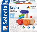Zabawka do łapania lokomotywy Selecta, 8,5 cm, drewno, 6 miesięcy - 3 lata, lokomotywa z grzechotkami Zabawki dla dzieci Naty Shop Tytuł domyślny