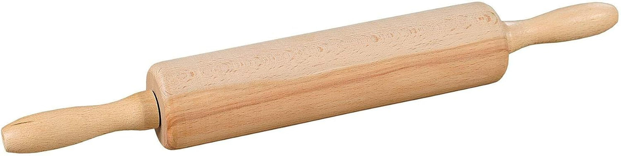 KESPER | Twister z drewna bukowego - certyfikat FSC® | Wałek do ciasta z metalowym trzpieniem i łożyskiem ślizgowym | Długość całkowita: 44 cm - Ø 6,3 cm | Rolka 25 cm | 69374