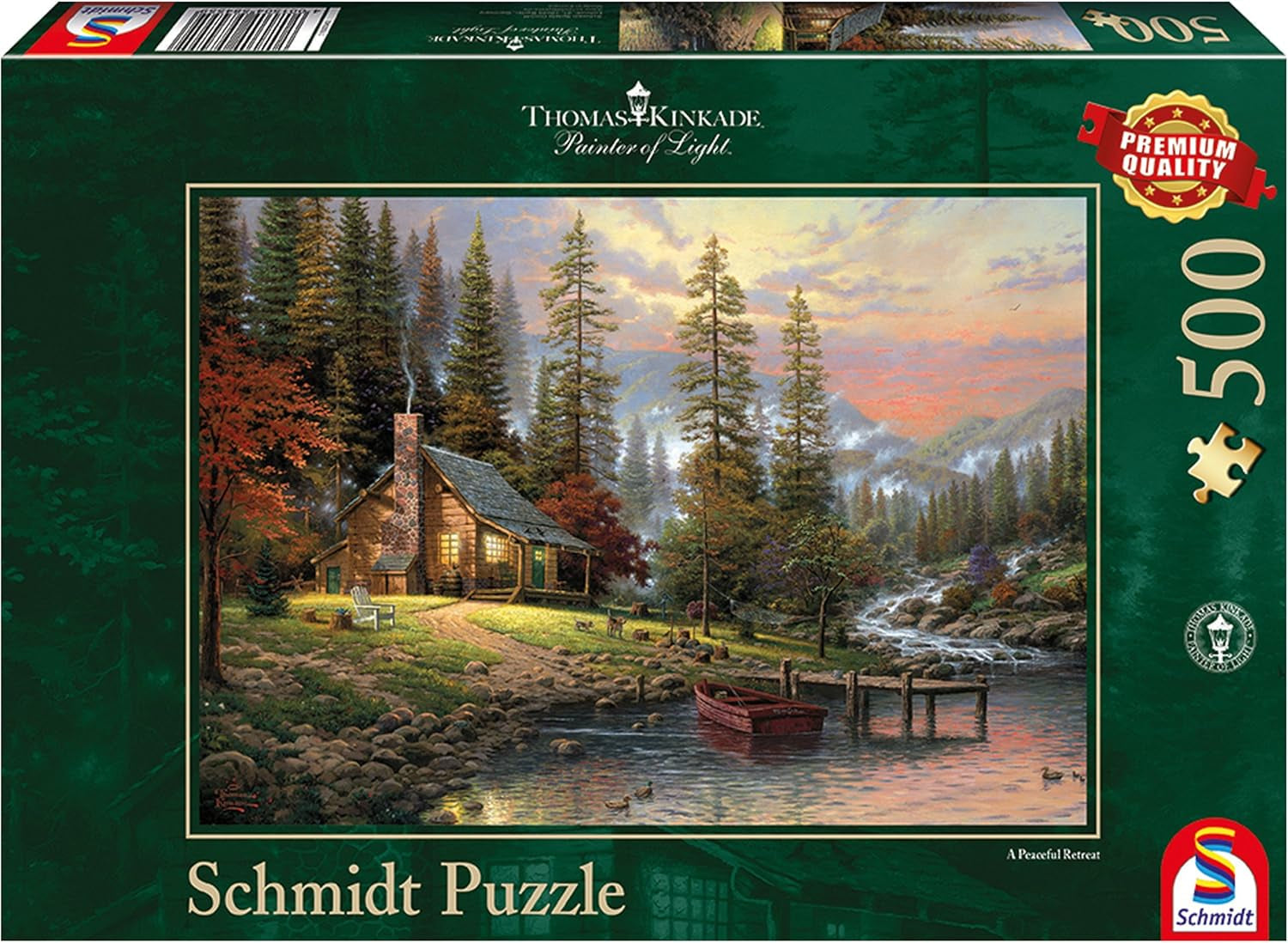 Schmidt Spiele 58455 Thomas Kinkade, Dom w górach, układanka 500 elementów Puzzle Naty Shop