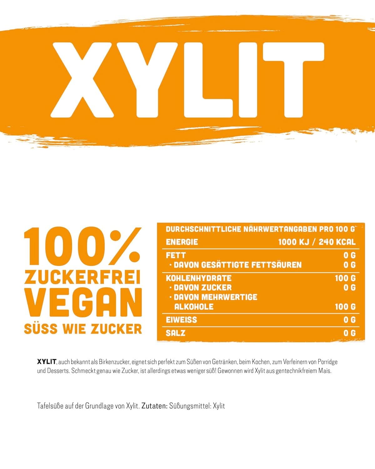 Ksylitol premium o mocy słodzącej 1:1 w porównaniu do cukru, 1kg Słodziki Naty Shop