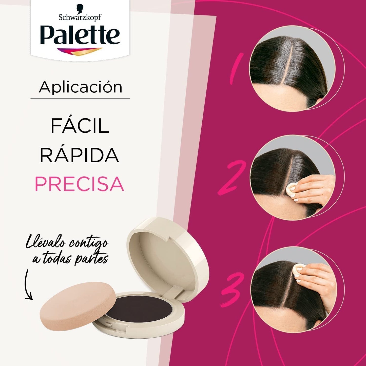 Palette Compact Root Retouch Retouch Root Powder, kompaktowy, kasztanowy brąz, 1 szt. Farba do włosów Naty Shop