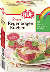 RUF Mieszanka do ciast, różne kolory Glazury i dekoracje Naty Shop 840 gramów Rainbow Cake