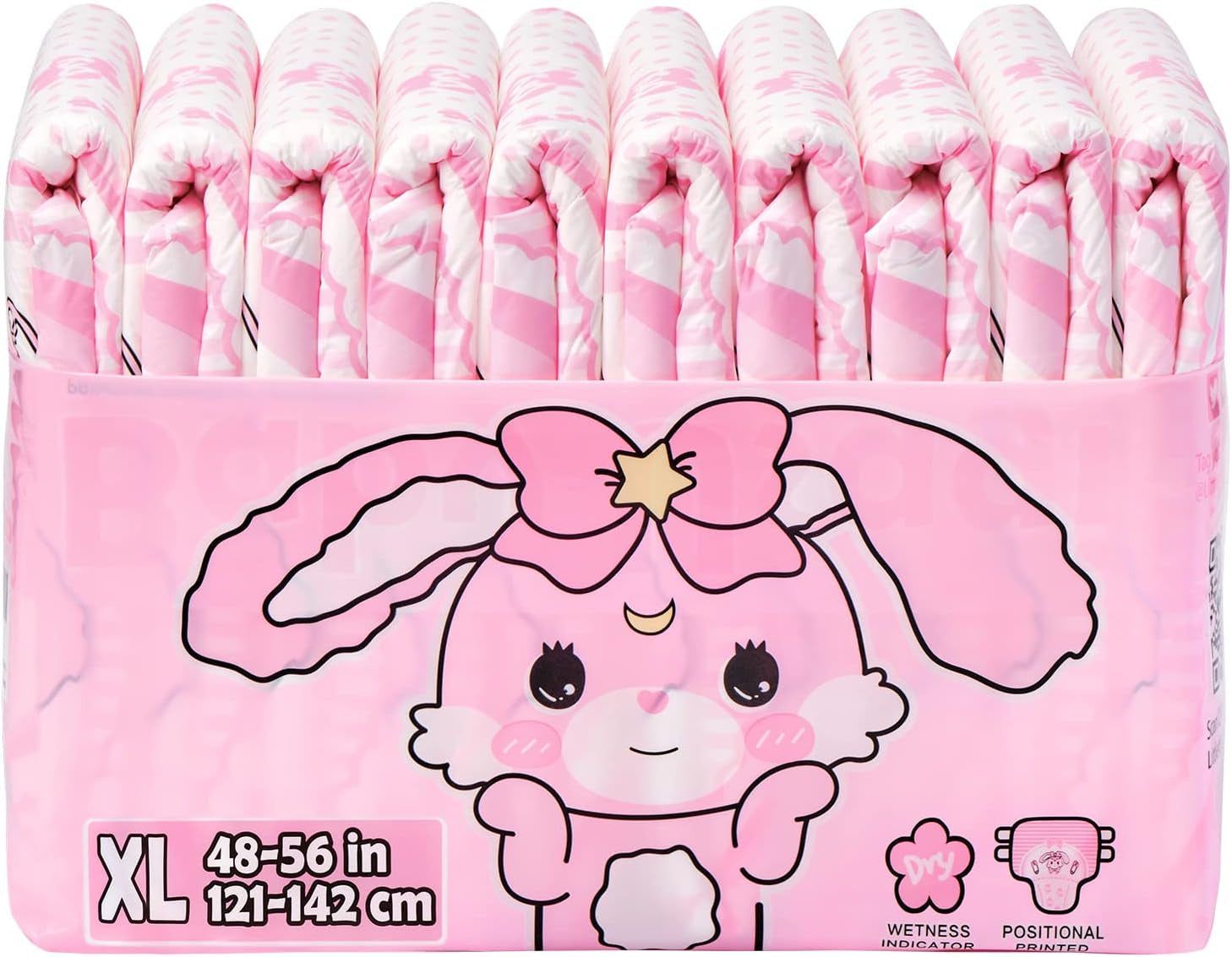 Pieluszki z nadrukiem dla dorosłych 5500-5800 ml, 10 sztuk - Baby Usagi (XL)