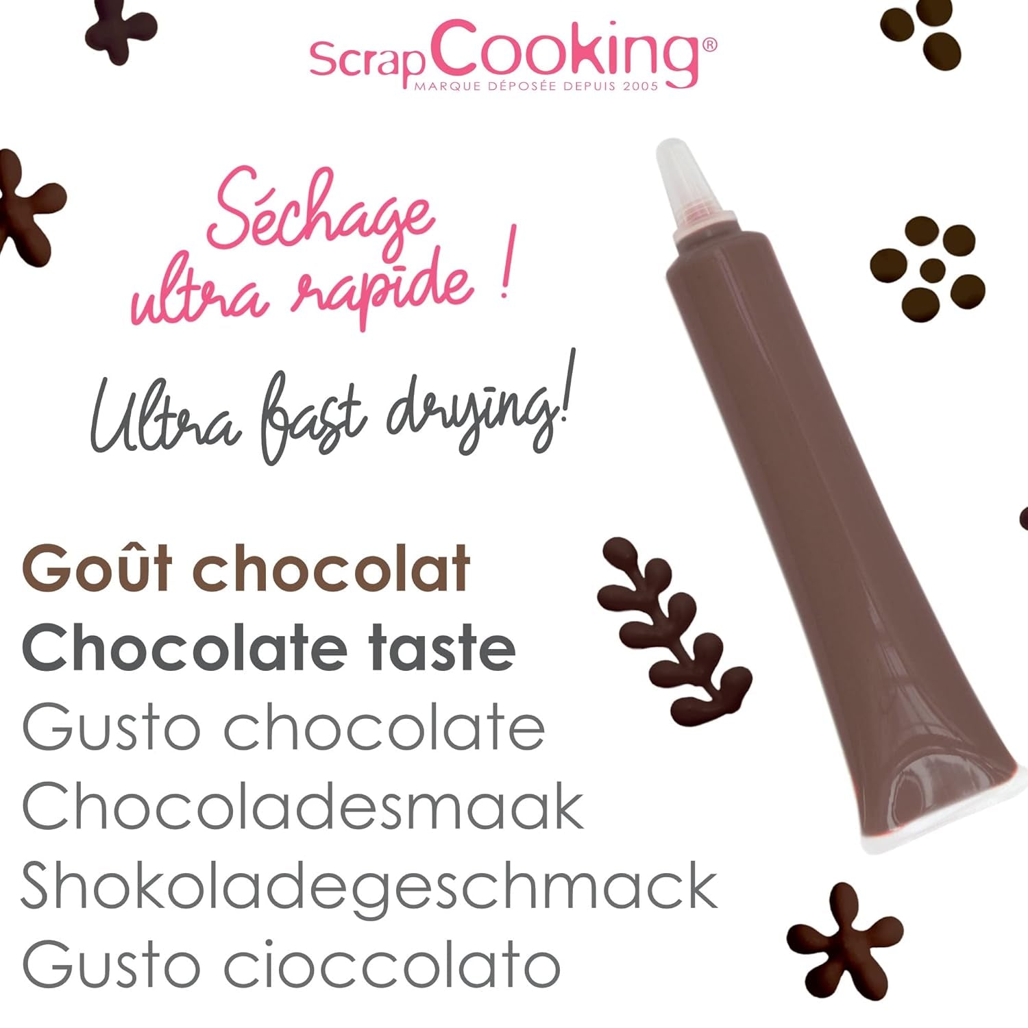 Scrapcooking - Długopis brązowy czekoladowy - Czekoladowy cukier do pisania 25 g - Jadalny dekoracyjny długopis cukrowy - Pisanie i rysowanie - Etykietowanie Fondant, Lukier, Ciasta - 6801
