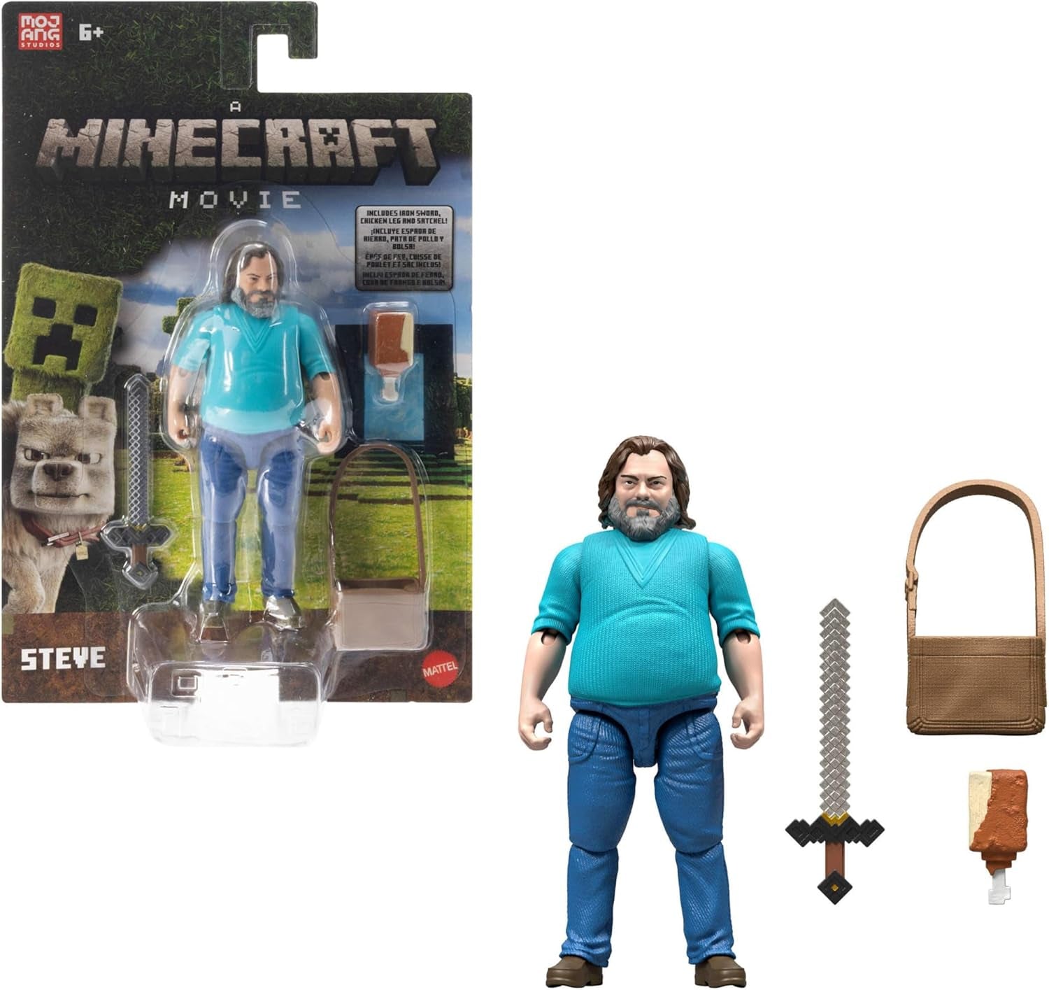 Zestaw Mattel Minecraft Story z 4 figurkami i 3 akcesoriami Spotkania w całym świecie Kolekcjonerska zabawka inspirowana filmem Minecraft Figurki JFR70 Sklep Naty Steve z zestawem akcesoriów