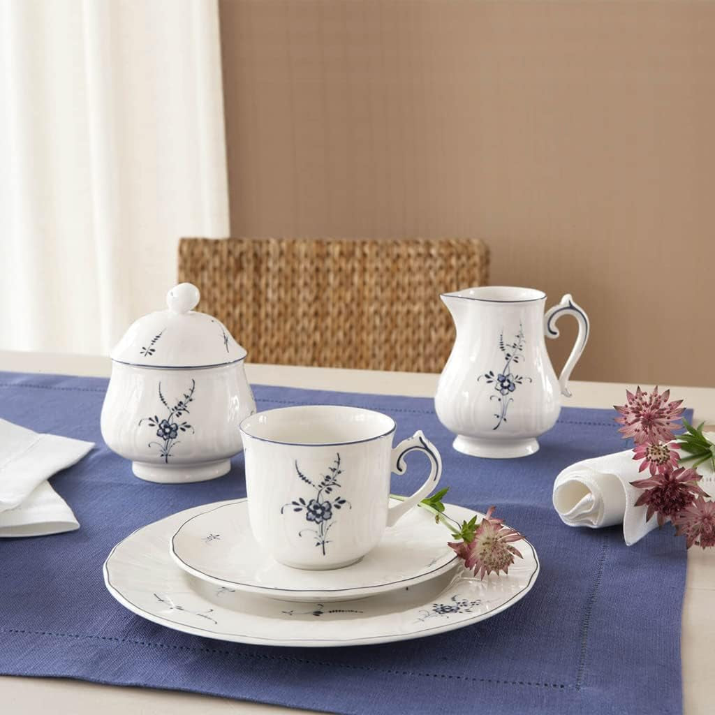 Kubek na mleko Villeroy & Boch Vieux Luxembourg, 300 ml, porcelana Premium, biały/niebieski, 1023410760, wielokolorowy
