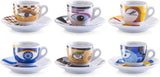 Zeller 26510 Zestaw filiżanek do espresso, 12 elementów, magiczne oczy, biały