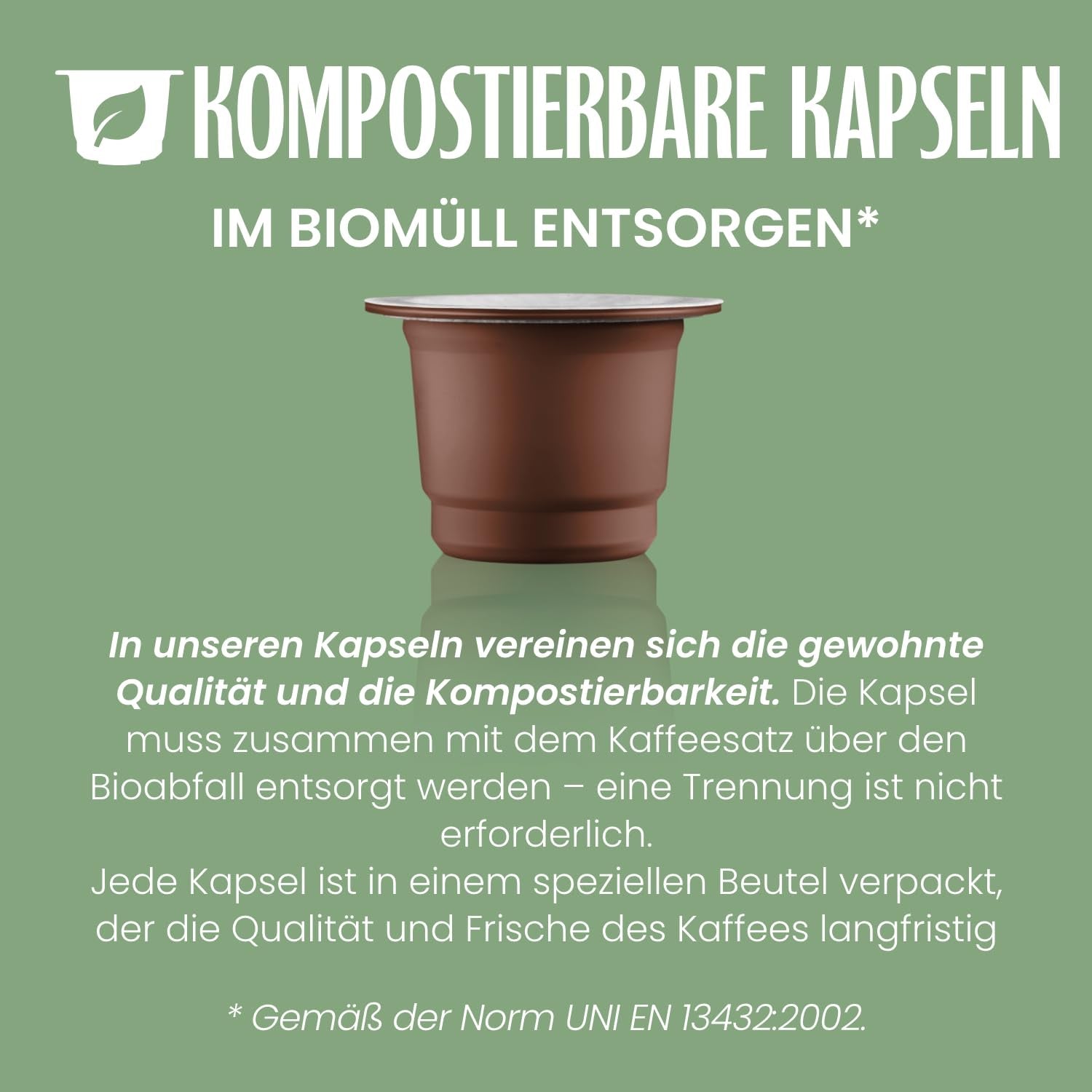 Caffè Vergnano 1882 - Èspresso Kompostierbare Kaffeekapseln, kompatybilna z Nespresso, Intenso (Intenso) - Packung Enthält 100 Kapseln