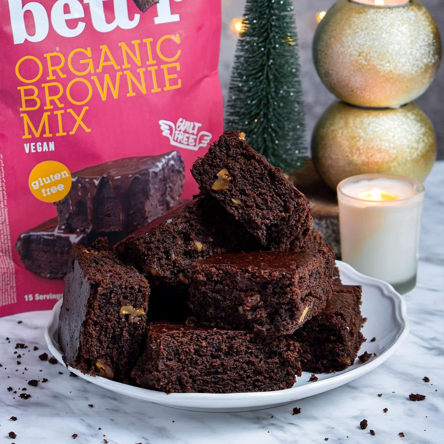 Bettr Organic Brownie Mix - Organiczne, wegańskie i bezglutenowe ciasteczka o bogatym smaku kakaowym, 6 x 400 gramów Kitchen Naty Shop