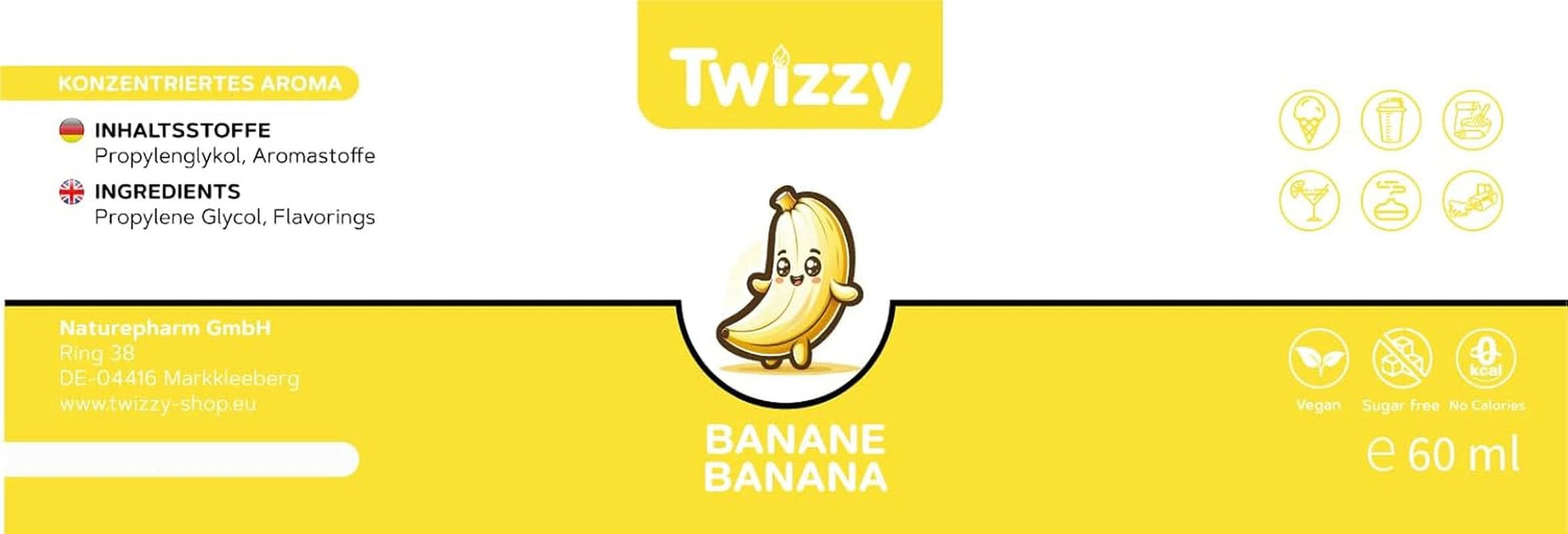 Twizzy Bananowy aromat spożywczy - 60 ml - Intensywny smak - Idealny do wypieków Aromas Naty Shop