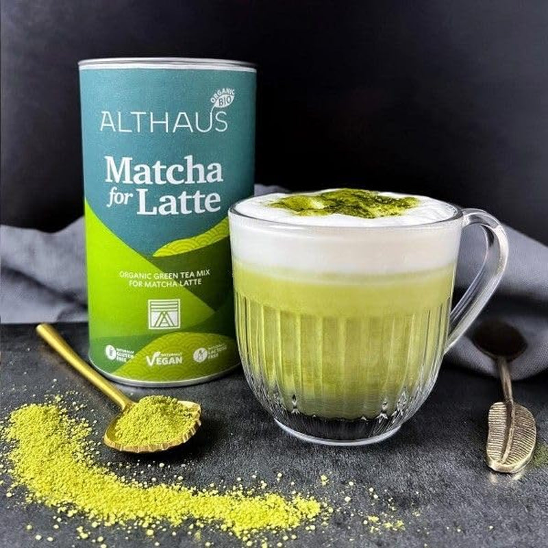 Matcha do latte Mieszanka herbat zielonych z cukrem trzcinowym, 400g, wegańska, na 20 porcji