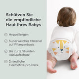 Pieluchy Kit & Kin Premium, rozmiar 4 (9-14 kg), 128 sztuk, na bazie roślin i hipoalergiczne, niezawodna ochrona przed wyciekami, wegańskie i wolne od okrucieństwa