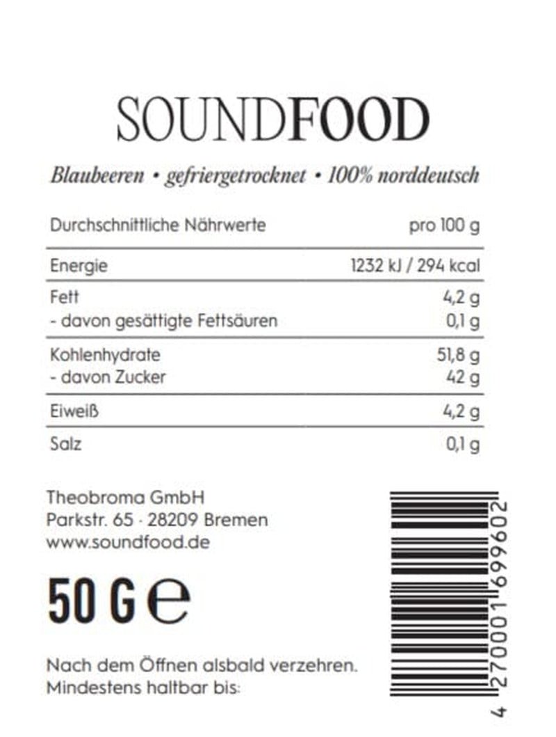 Jagody | liofilizowane jagody całe z Niemiec | regionalny = 100% Niemcy Północne | zbiory 2024, 40 g Naty Shop produkty suszone