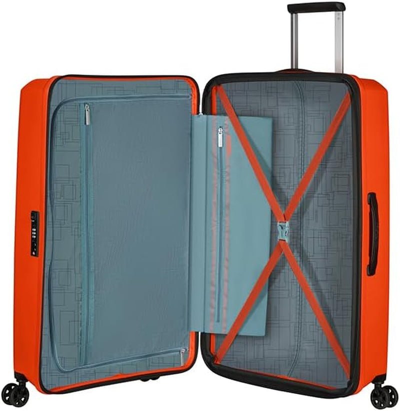American Tourister Aerostep - Spinner L, Walizka z możliwością rozbudowy, 77 cm, 101,5/109 L, Pomarańczowa (Jasna Pomarańcza) Bagaż i sprzęt podróżny Naty Shop