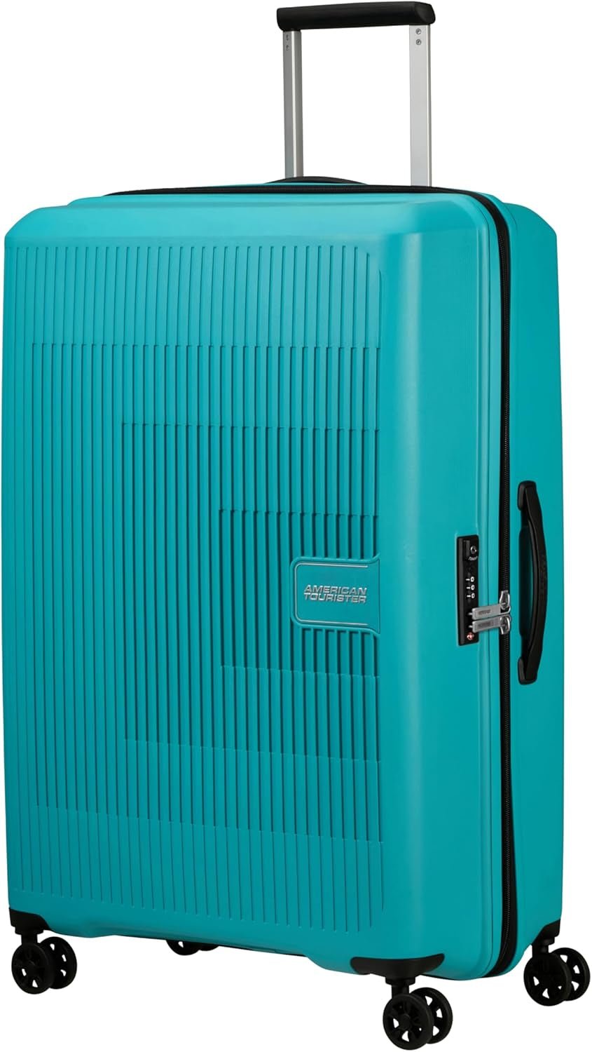 American Tourister Aerostep - Spinner L, rozkładana walizka, 77 cm, 101,5/109 L, pomarańczowa (jasno pomarańczowa) Bagaż i sprzęt podróżny Naty Shop Turkusowy (Tone Turkusowy) L (77 cm - 101,5/109 L)