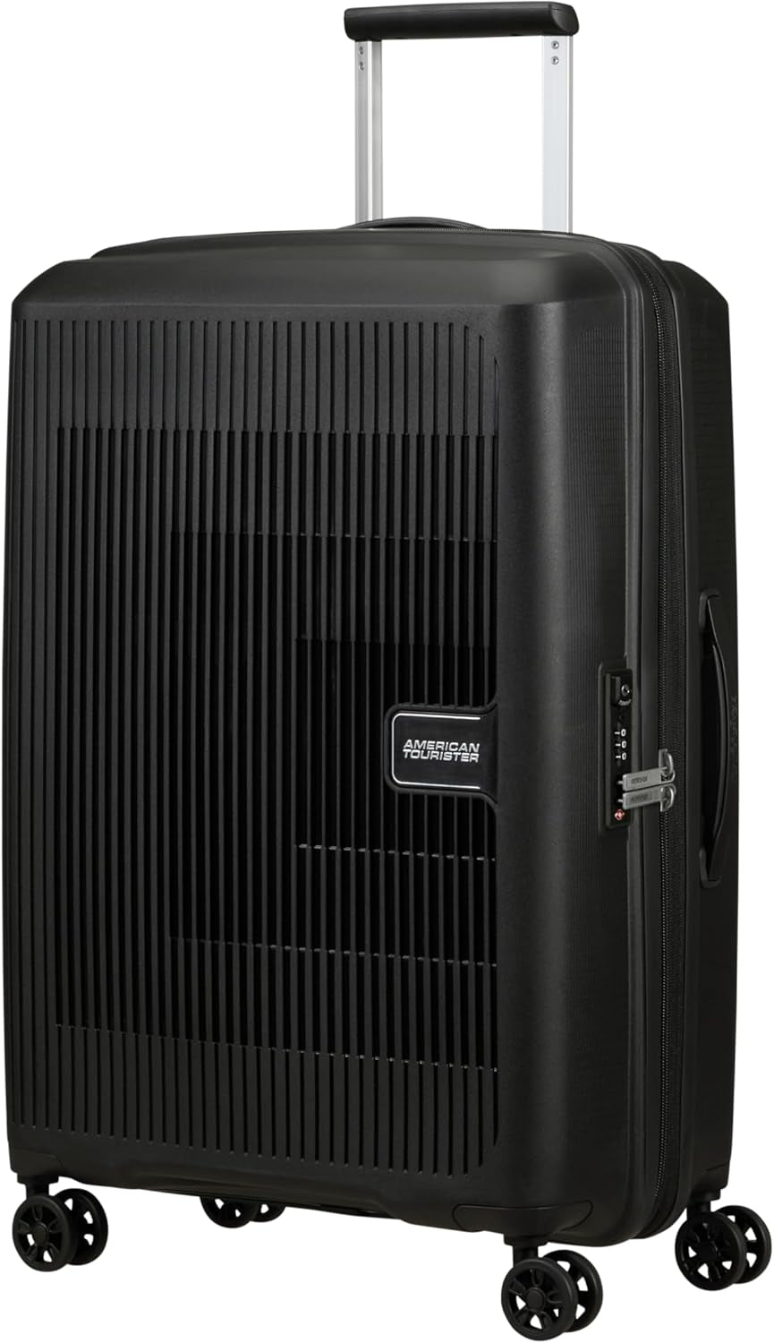 American Tourister Aerostep - Spinner L, rozkładana walizka, 77 cm, 101,5/109 L, pomarańczowa (jasnopomarańczowa) Bagaż i sprzęt podróżny Naty Shop Czarny (czarny) M (67 Cm - 66,5/72,5 L)