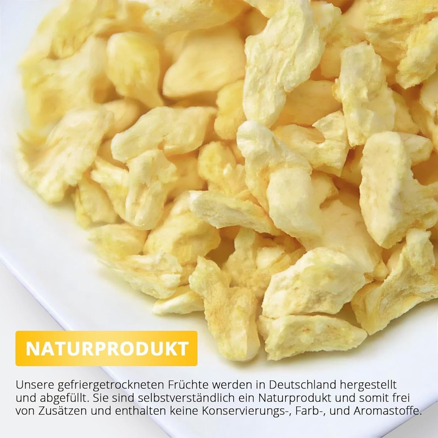 Ananas liofilizowany 250g, duże kawałki, owoce liofilizowane w plasterkach, niesłodzone, owocowe kawałki ananasa, ananas suszony Produkty suszone Naty Shop