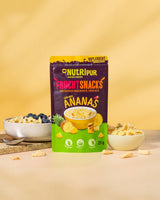 Ananas liofilizowany BITS 100g duże kawałki do smoothie, musli, polewy do owsianki - owoce liofilizowane bez dodatku cukru - ananas suszony - owoce od NutriPur Produkty odwodnione Naty Shop