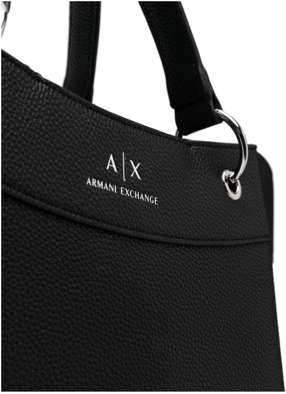 Armani Exchange Essential dla kobiet, fala, srebrne nadrukowane logo Zakupy L Damskie torby Naty Shop