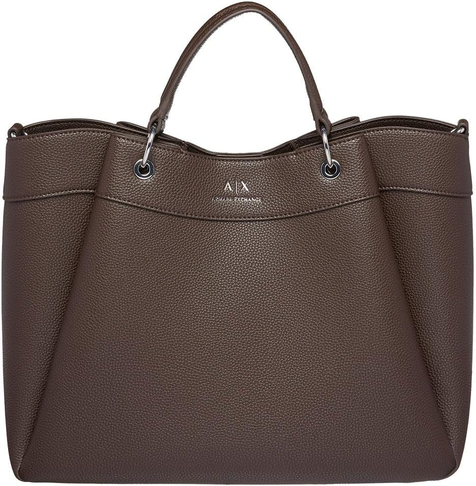 Armani Exchange Essential dla kobiet, fala, srebrne nadrukowane logo Torby na zakupy L Damskie Naty Shop Liquor