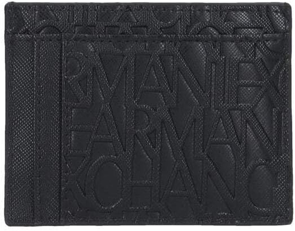 Niezbędny męski portfel Armani Exchange Ivan SLG, logo na całej powierzchni Eleganckie i funkcjonalne etui na karty kredytowe, portfel męski Nero Naty Shop