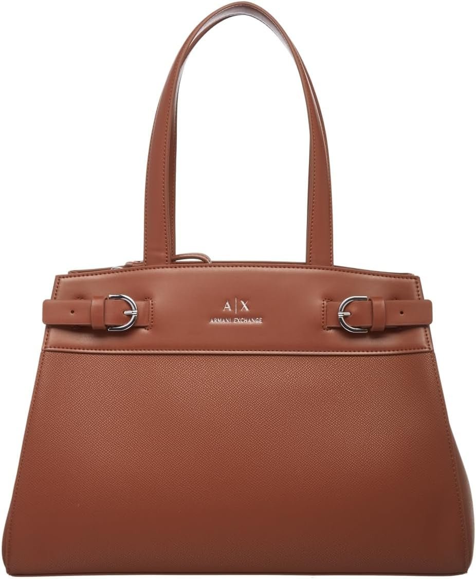 Armani Exchange Damski Essential, Milano 91, Double Bucke L Tote Bag Naty Shop Torby damskie Jasnobrązowy