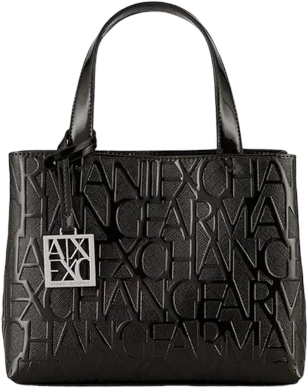 Armani Exchange Damskie Liz Małe otwarte torby na zakupy Damskie Naty Shop Patent Black S