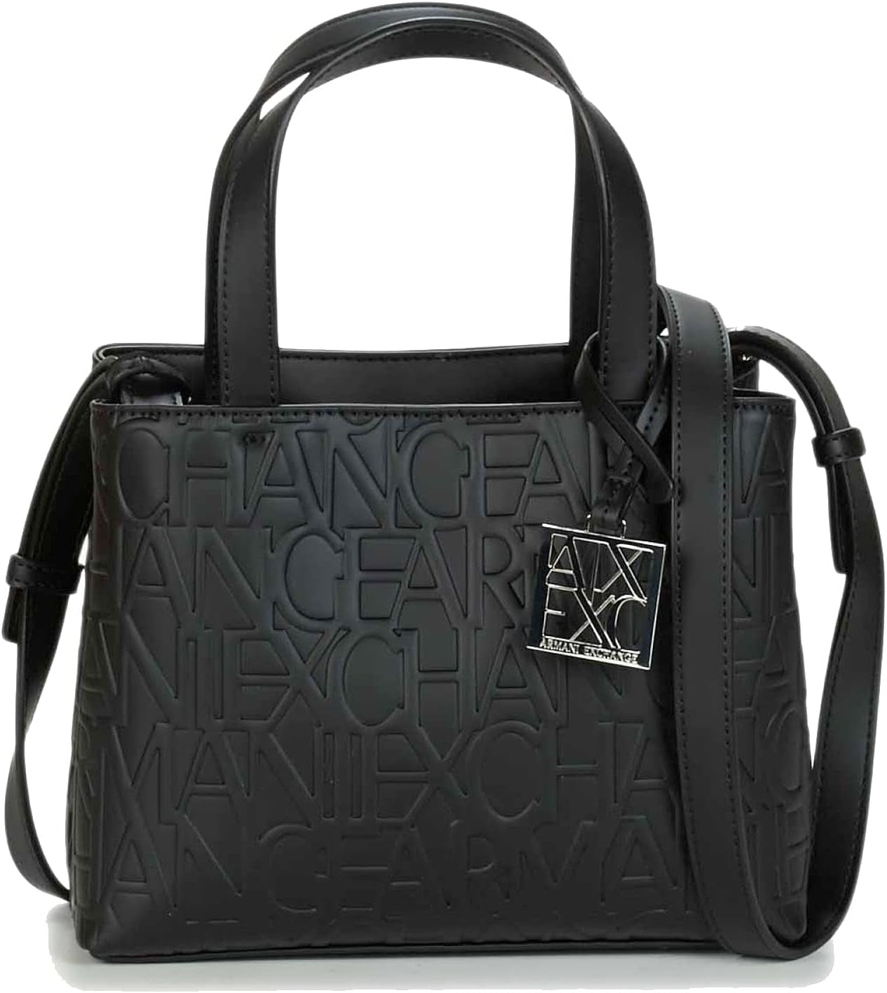 Damska torebka Armani Exchange Liz - mała otwarta torba na zakupy Negru (Nero - czarna) Torby damskie Naty Shop