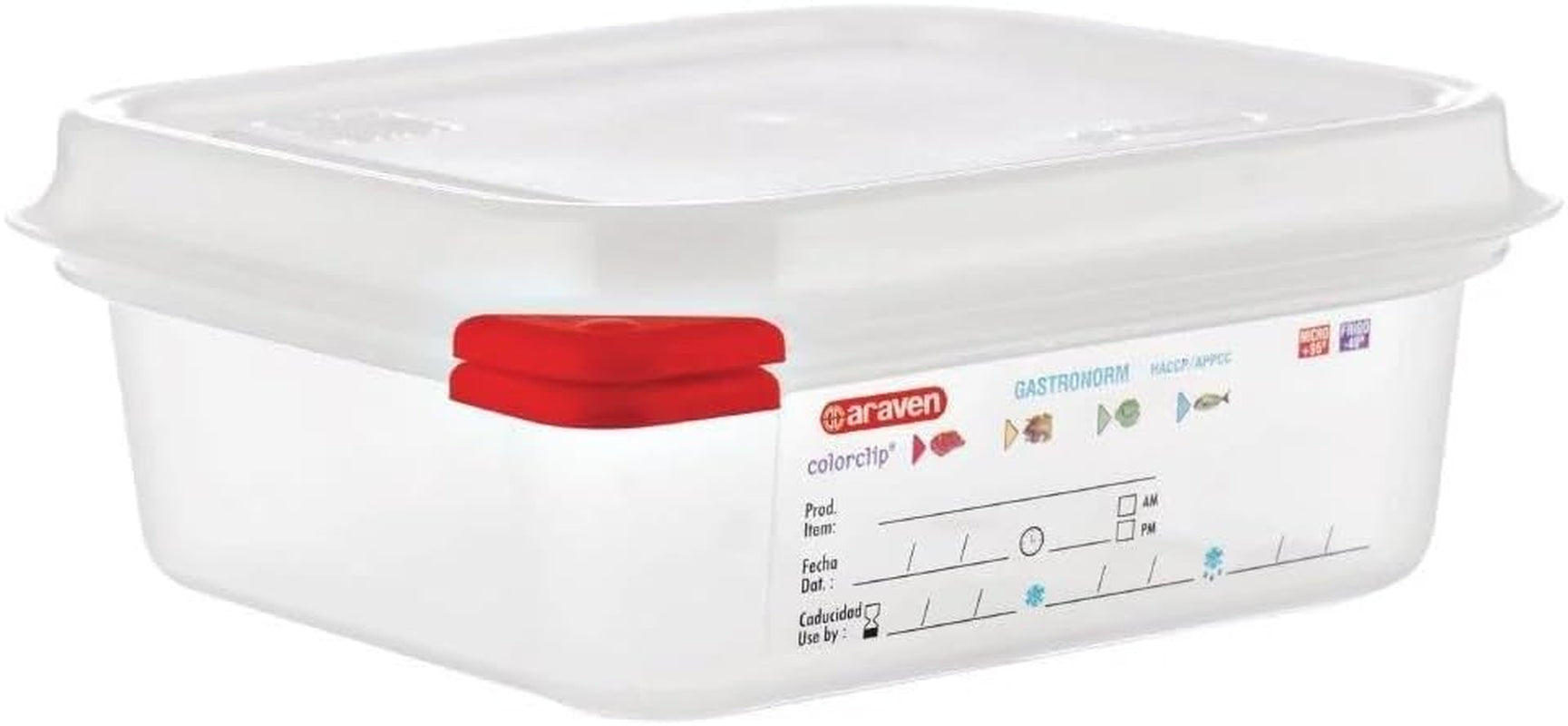 03350 PP Pojemnik na żywność GN z pokrywką, 1,1 l, 65 mm (4 sztuki) Pudełka do przechowywania żywności Naty Shop