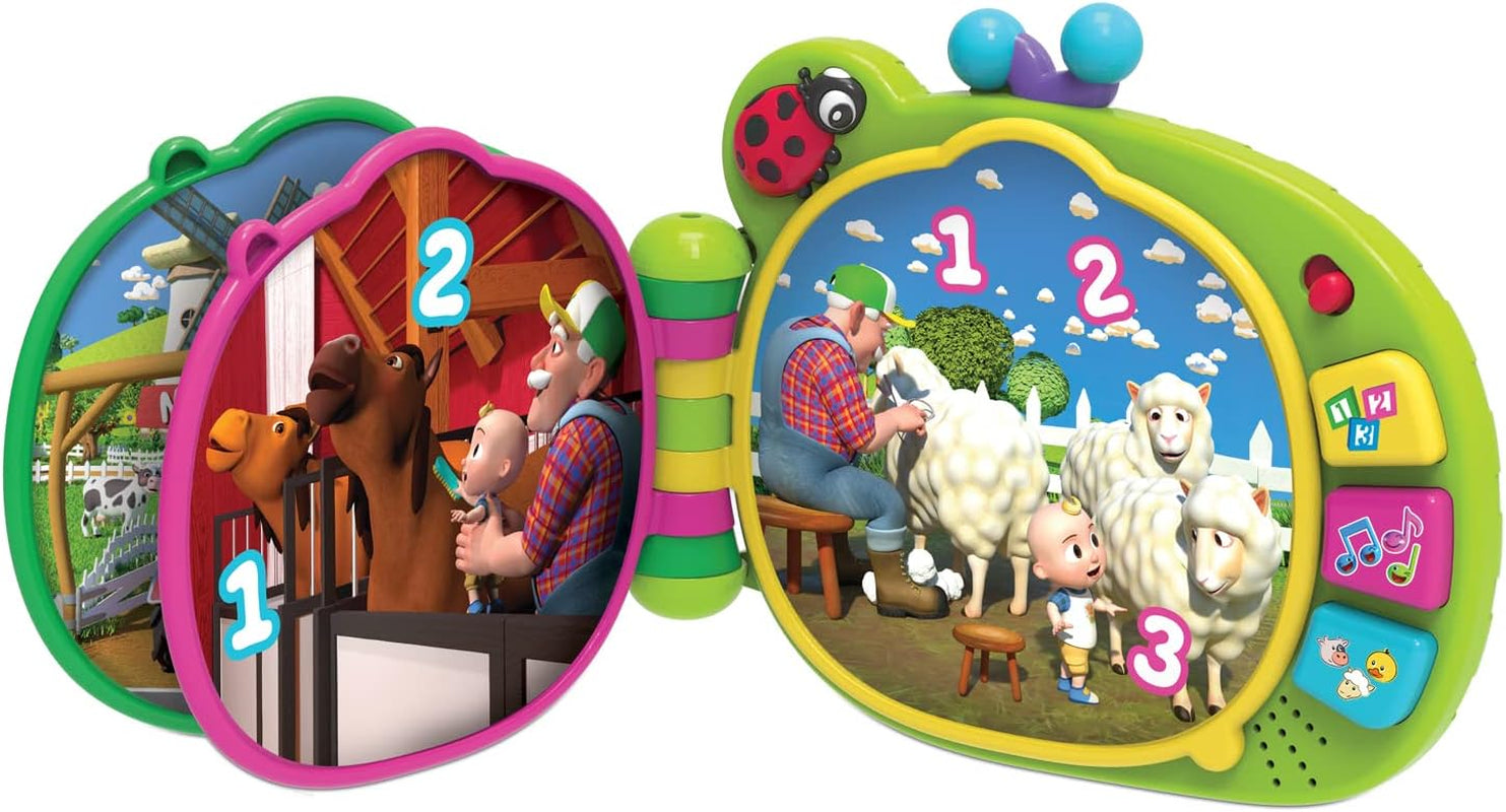 CoComelon, książeczka edukacyjna J.J, funkcje edukacyjne i elektronika, zabawka dla dzieci od 18 miesiąca, CCM10 (wersja francuska) Bebe Toys Naty Shop