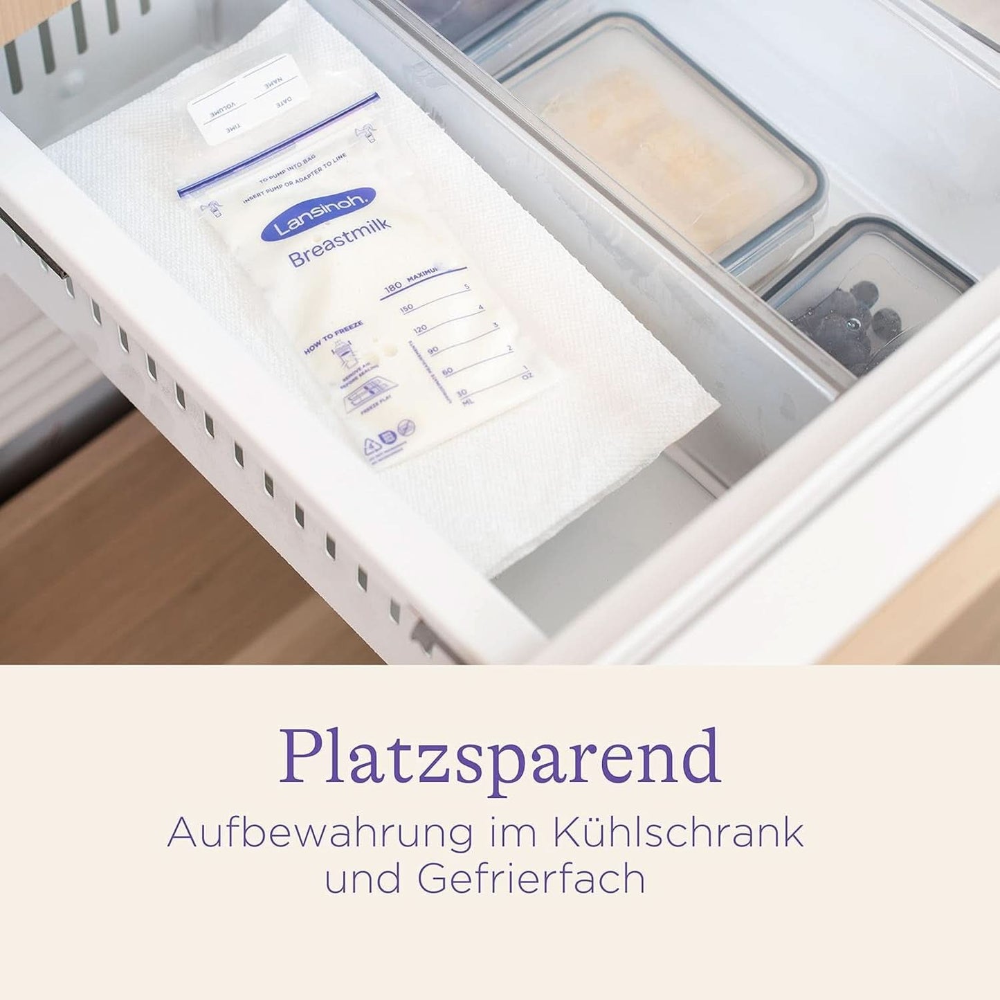 Lansinoh Muttermilchbeutel - 25 Stück - Zum Sicheren Aufbewahren Und Einfrieren Von Muttermilch - Hygienisch & Platzsparend Akcesoria Żywność i karmienie piersią Bebe Naty Shop