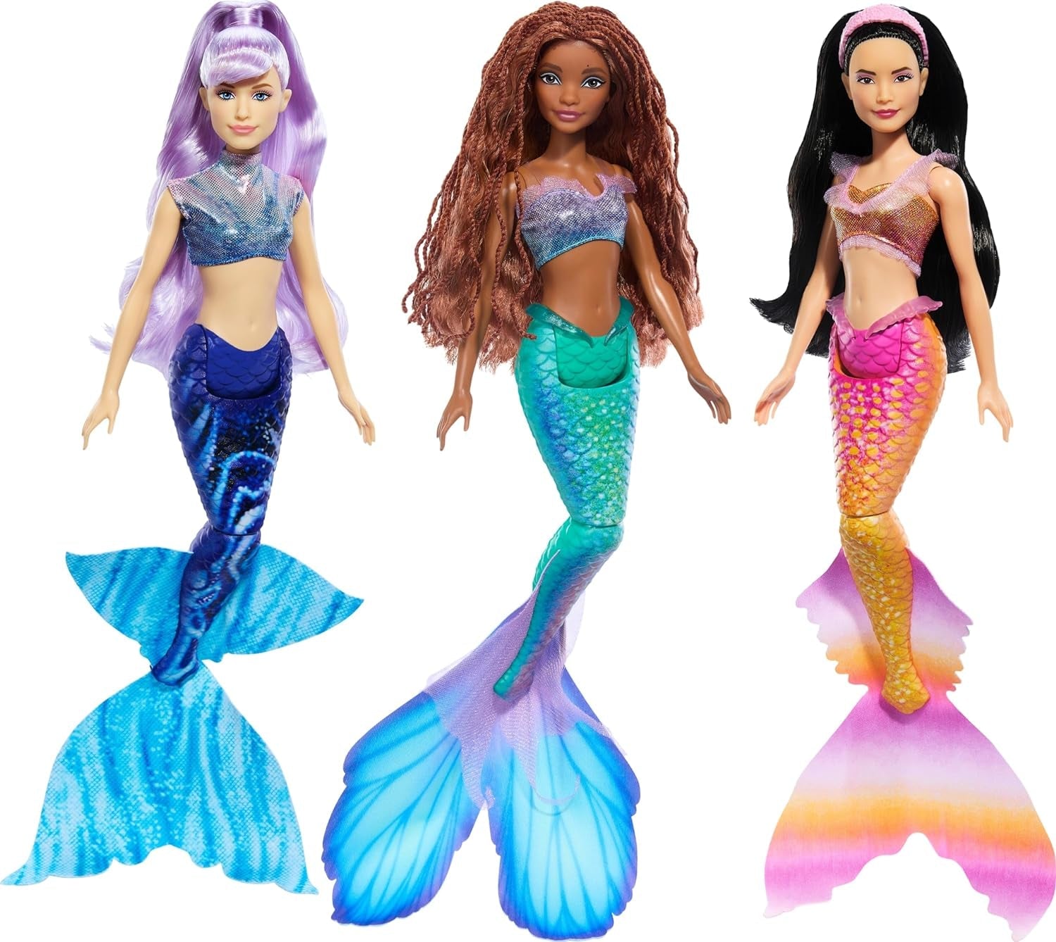 Mattel DISNEY Arielle Syrenka - Zestaw z Malą, Kariną i Arielle, wyjątkowe stroje i fryzury, do kreatywnej zabawy i kolekcjonowania, dla dzieci w wieku od 3 lat, HND29 Naty Shop Lalki Mala, Karina i Arielle