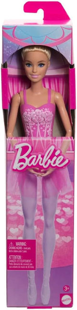 Barbie Ballerina Lalka Modna blondynka w odpinanej liliowej spódniczce tutu z baletowymi ramionami i spiczastymi butami HRG34