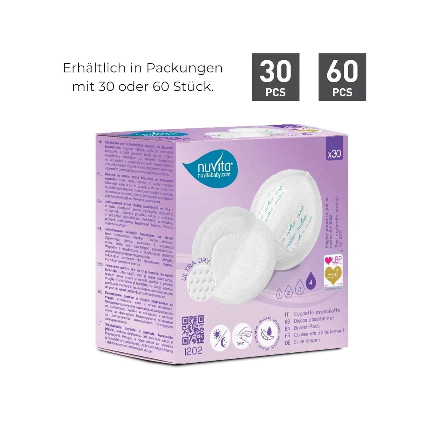 Nuvita 1202 - Absorbenty do karmienia piersią na dzień i na noc Akcesoria Żywność i karmienie piersią Sklep Bebe Naty